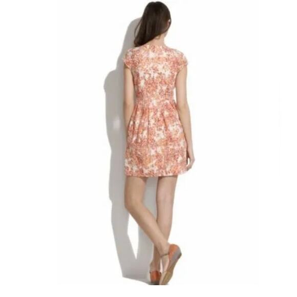 Madewell Floral Mini Dress in Orange and White - Picture 2 of 10